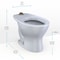 Toto TORNADO FLUSH Commercial Flushometer Floor-Mounted Universal Height Toilet, Elongated Cotton White CT725CUF#01 - alternate 7